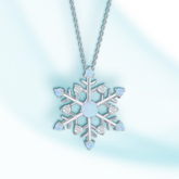 Winter's Dance White Opal Snowflake Pendant Necklace