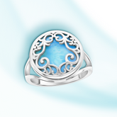 Tropical Lace Larimar Ring