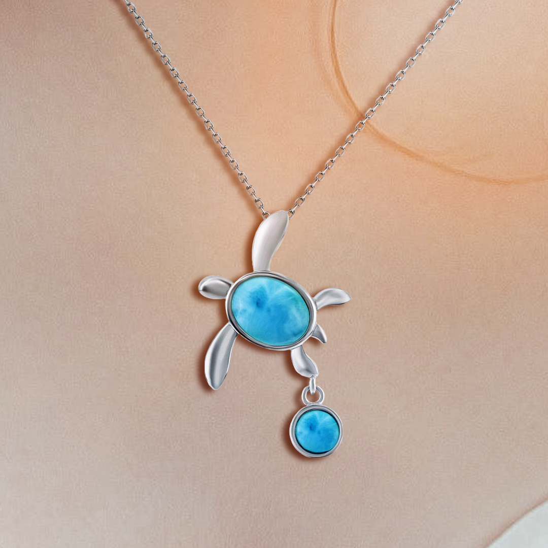 Coastal Explorer Larimar Turtle Pendant