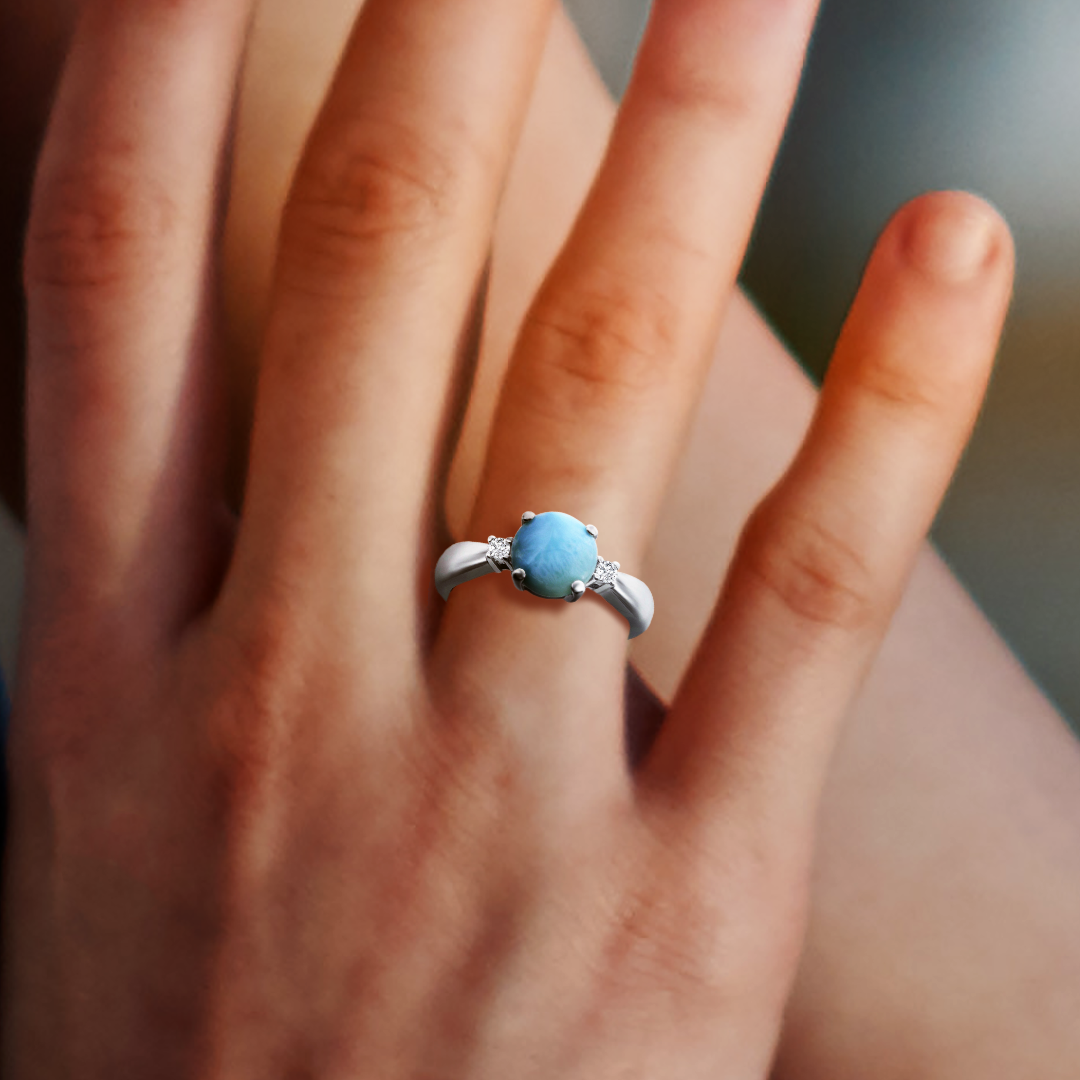 Ocean's Crown Larimar Ring