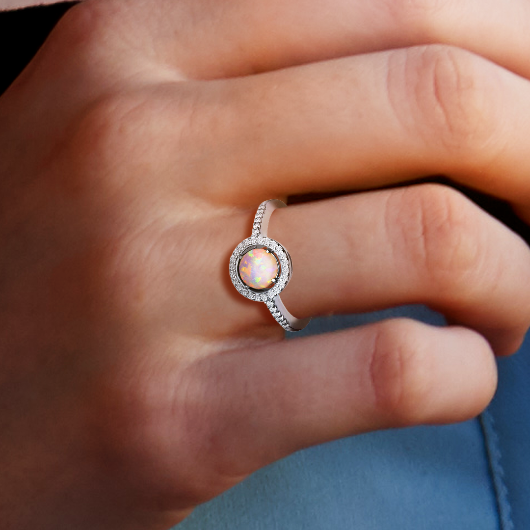 Aurora's Crown Opal Ring