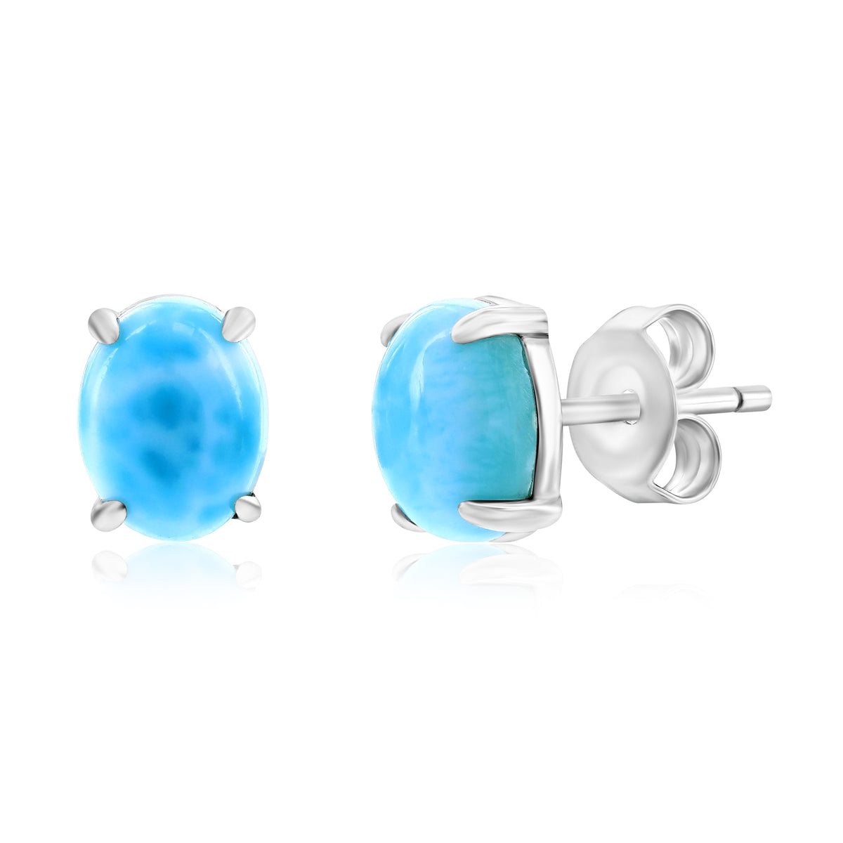 Sterling Silver Oval Stud Earrings