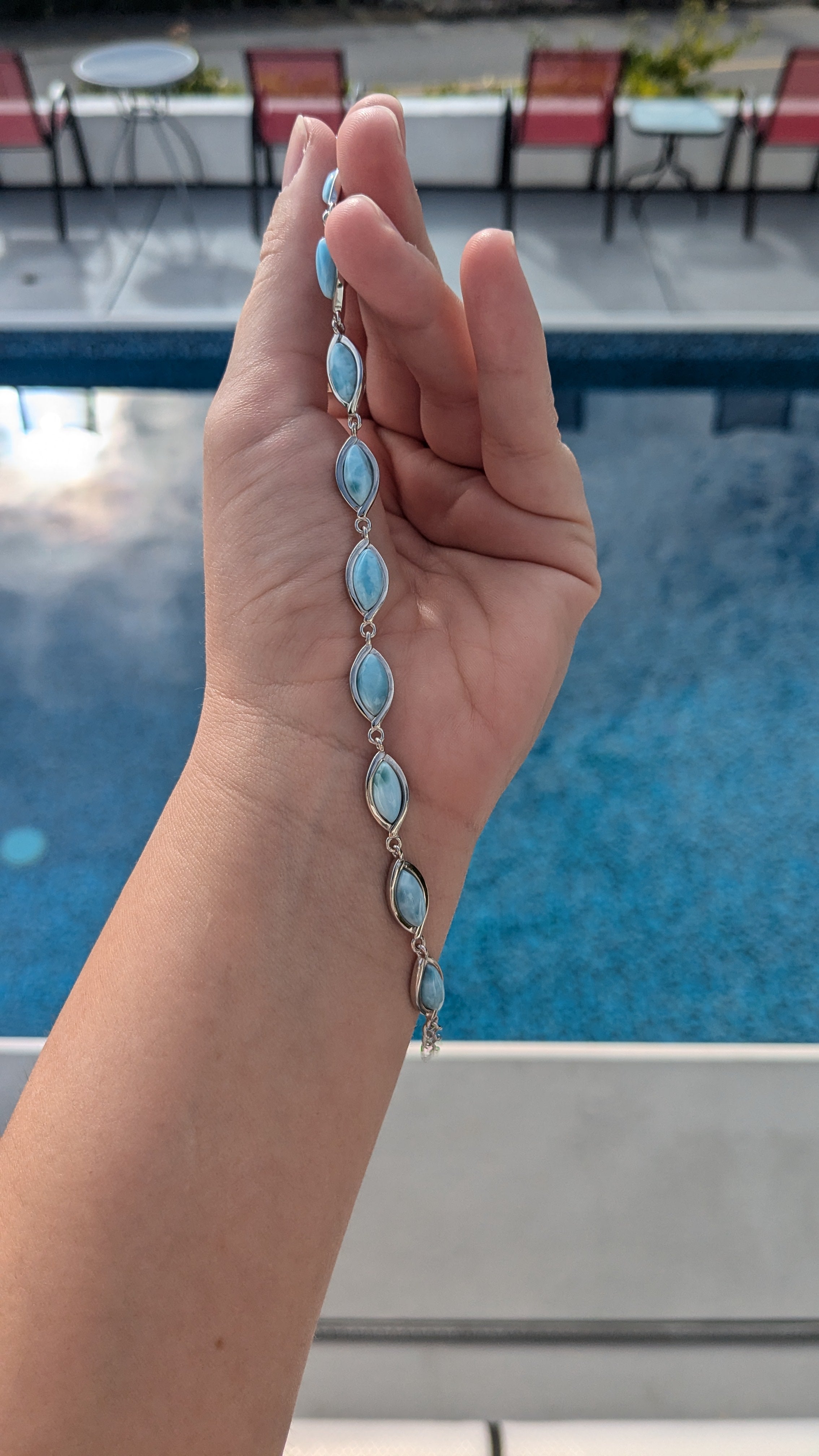 Azure Cascade Larimar Bracelet