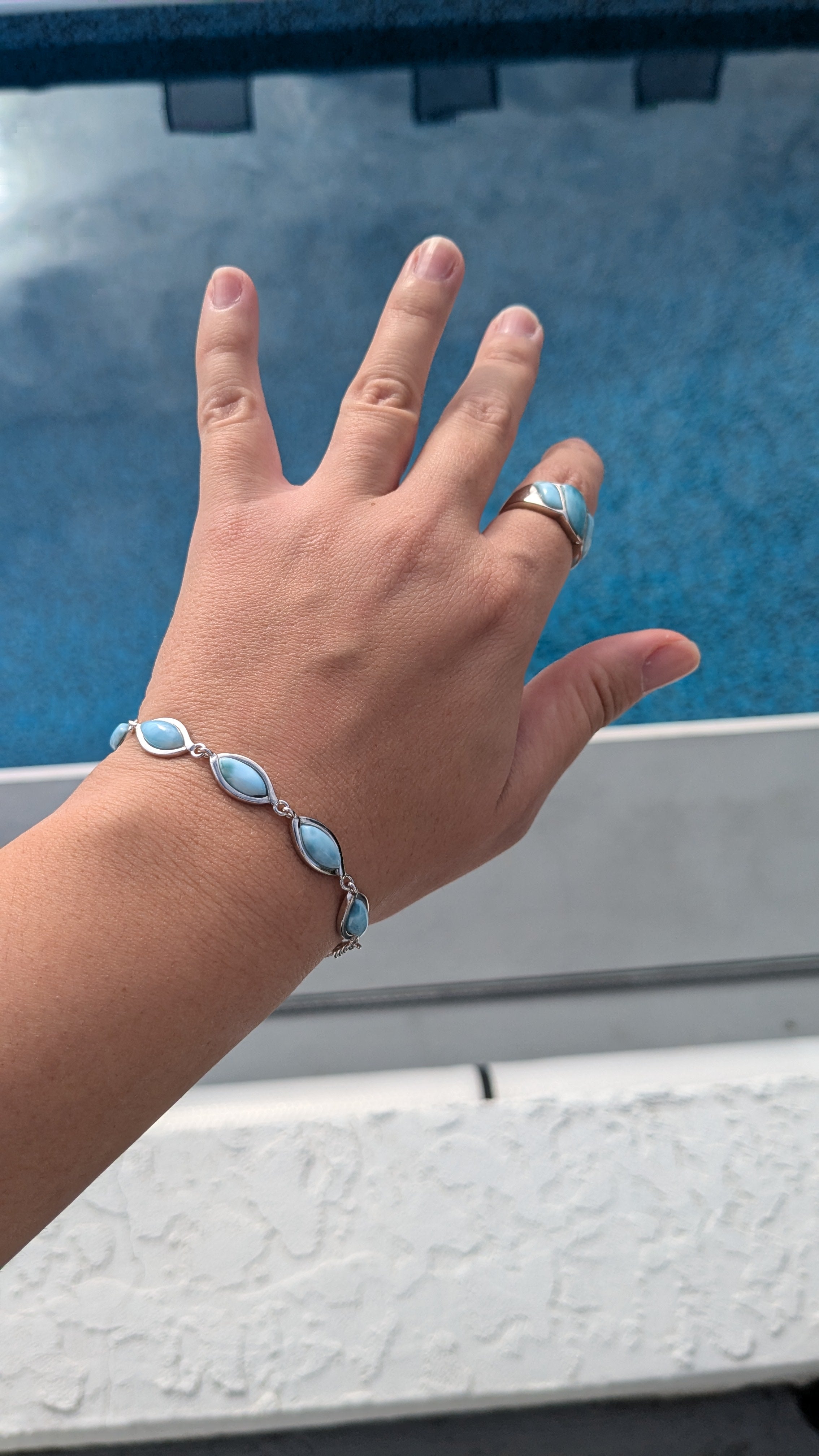 Azure Cascade Larimar Bracelet