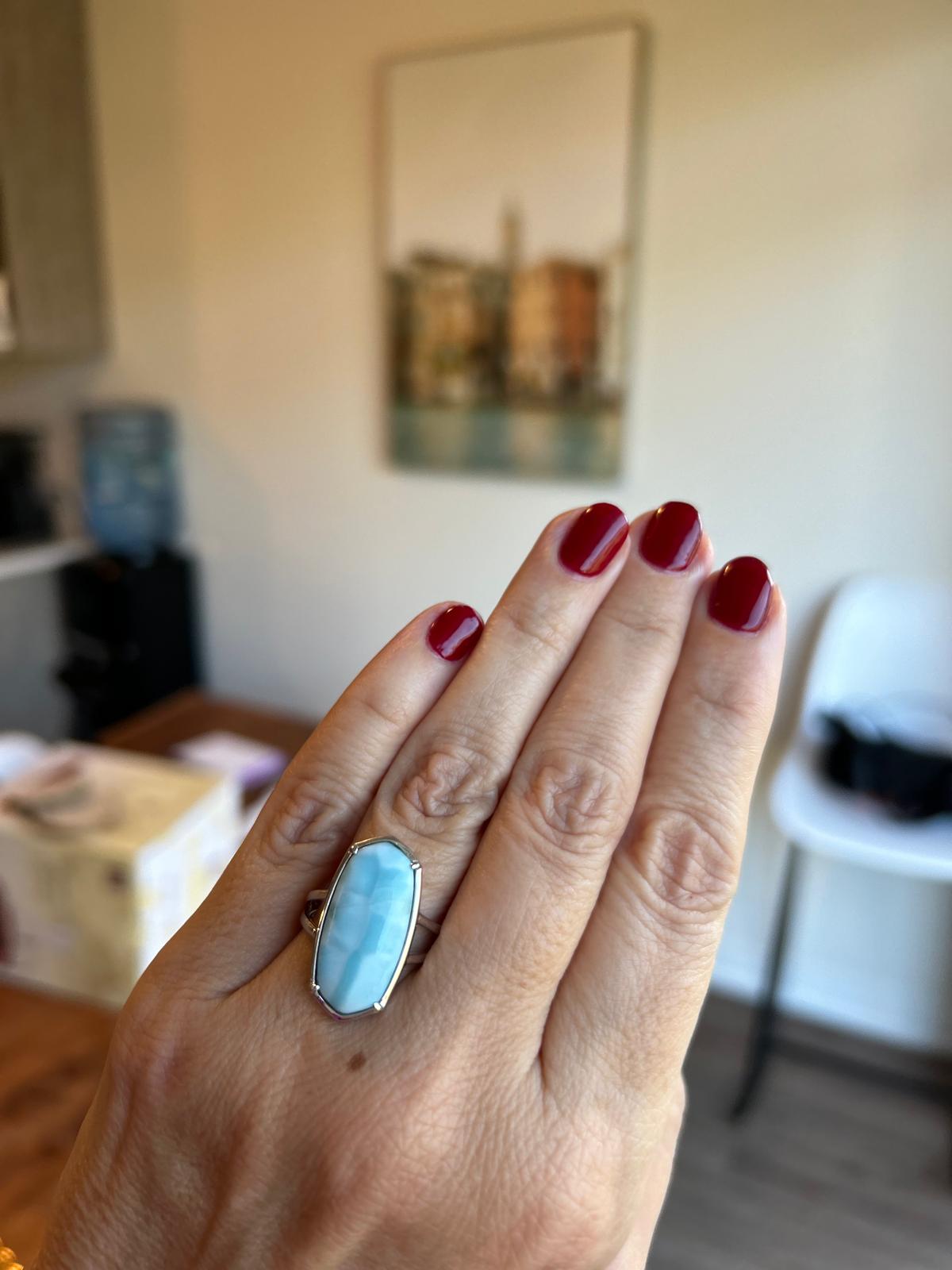 Azure Prism Larimar Ring