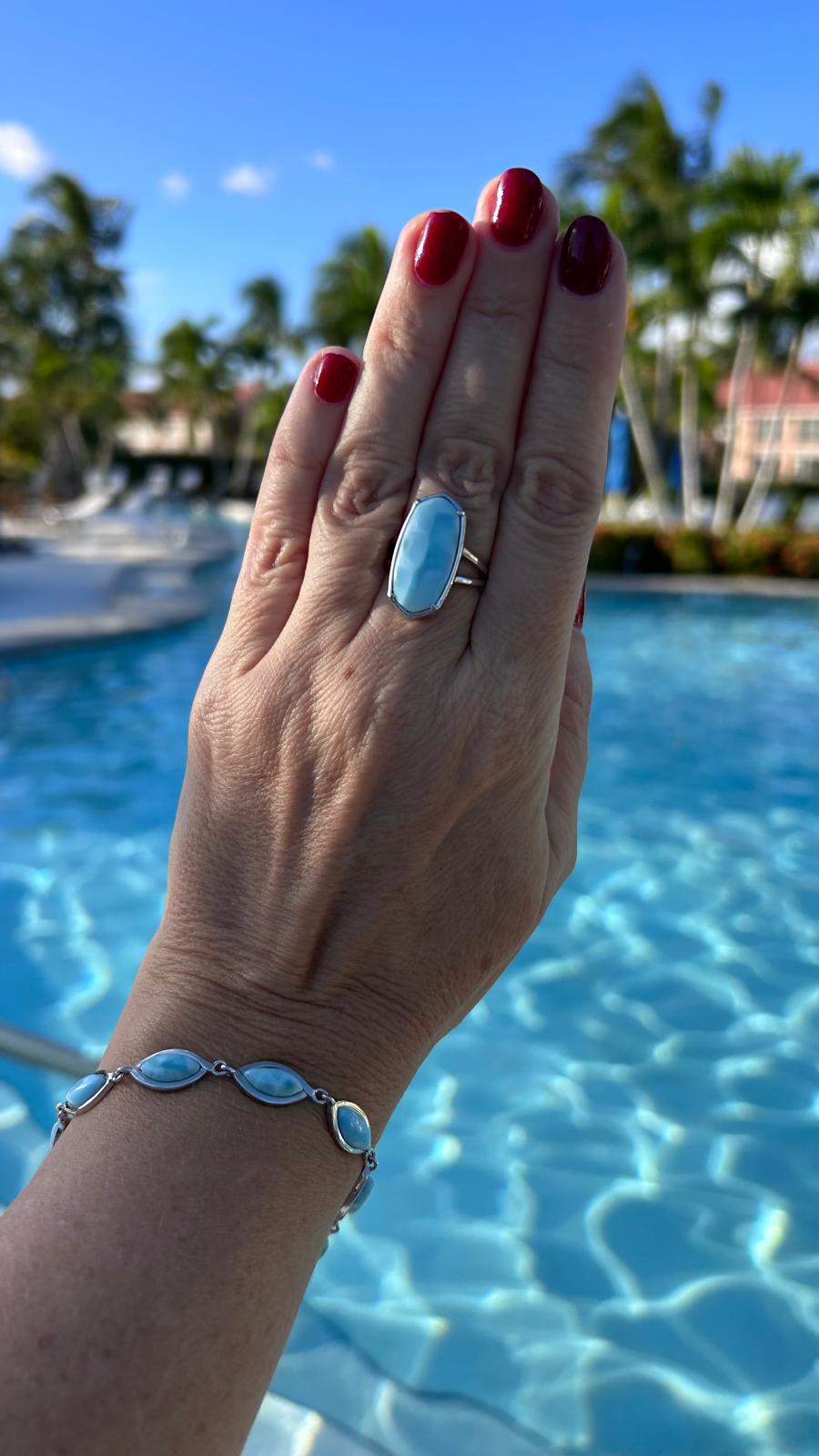 Azure Prism Larimar Ring