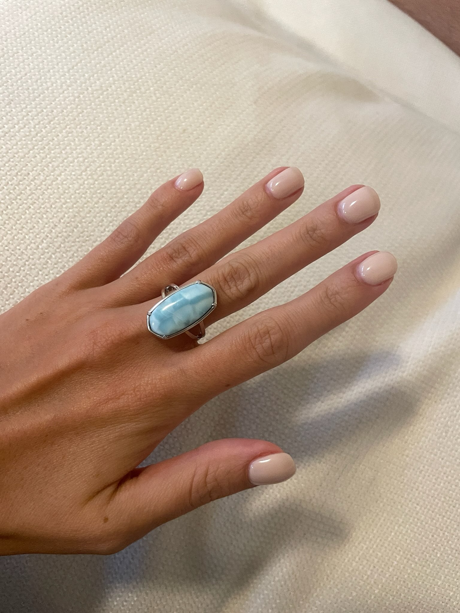 Azure Prism Larimar Ring