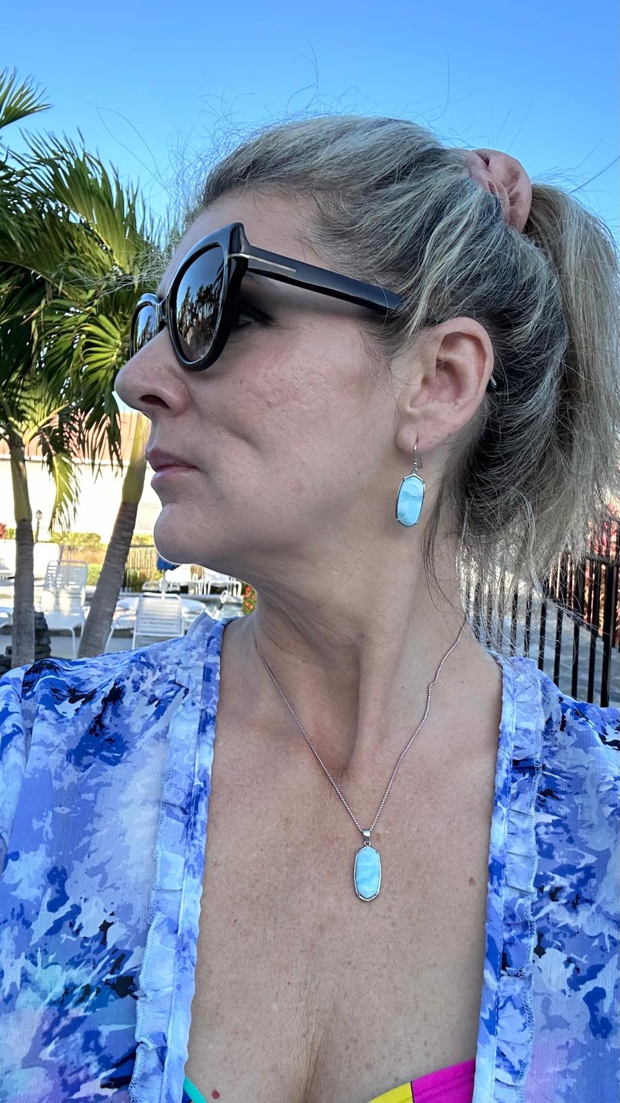 Blue Prism Dangle Earrings