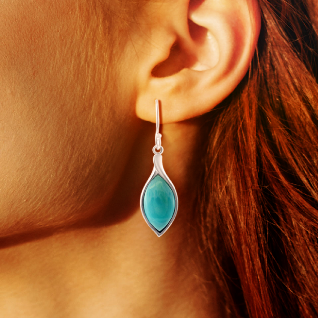 Ocean Teardrop Larimar Earrings