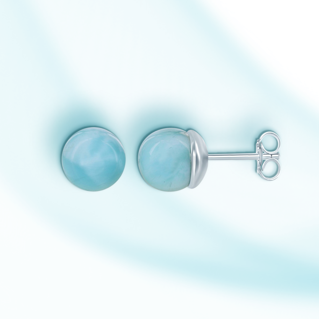 Caribbean Dewdrop Larimar Studs