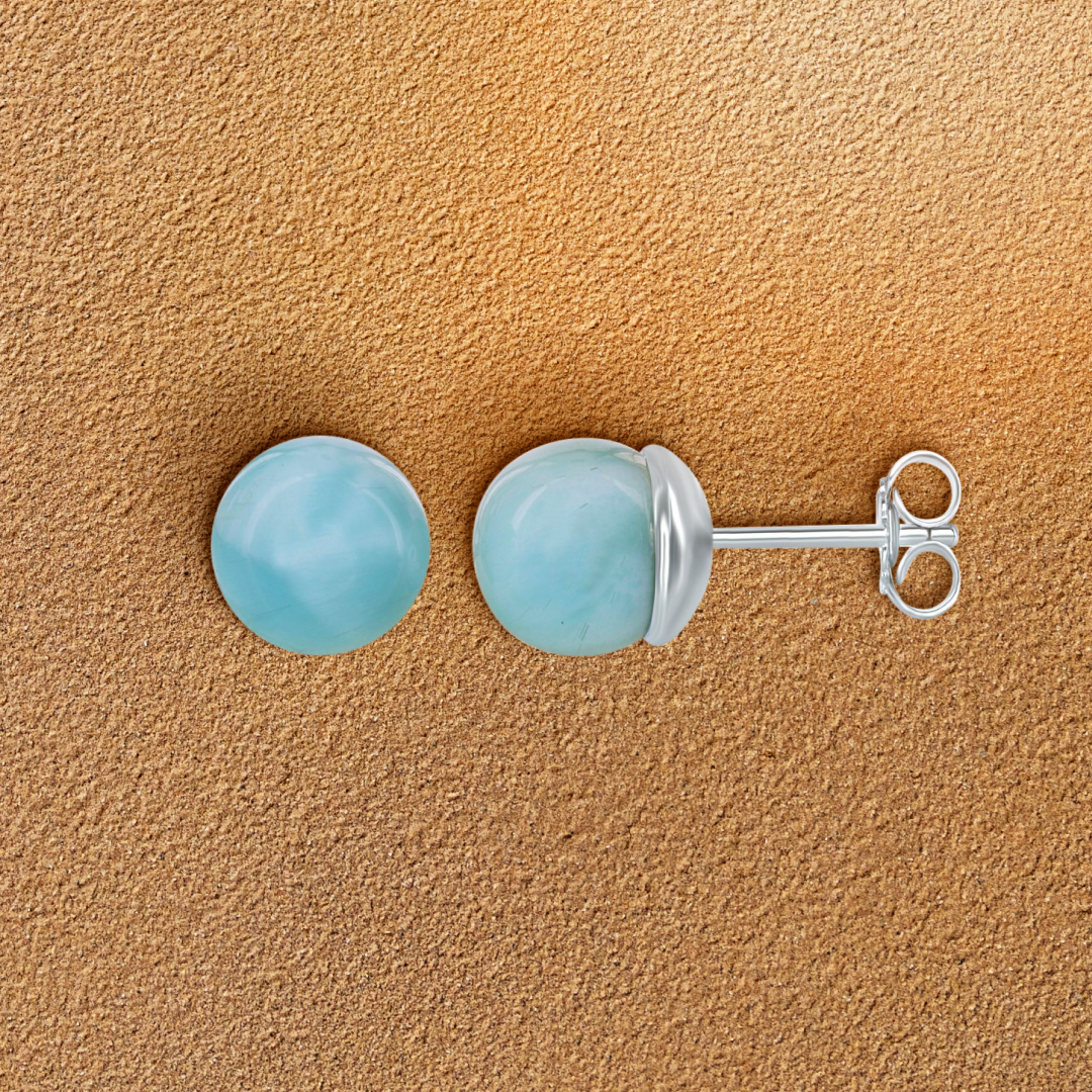 Caribbean Dewdrop Larimar Studs