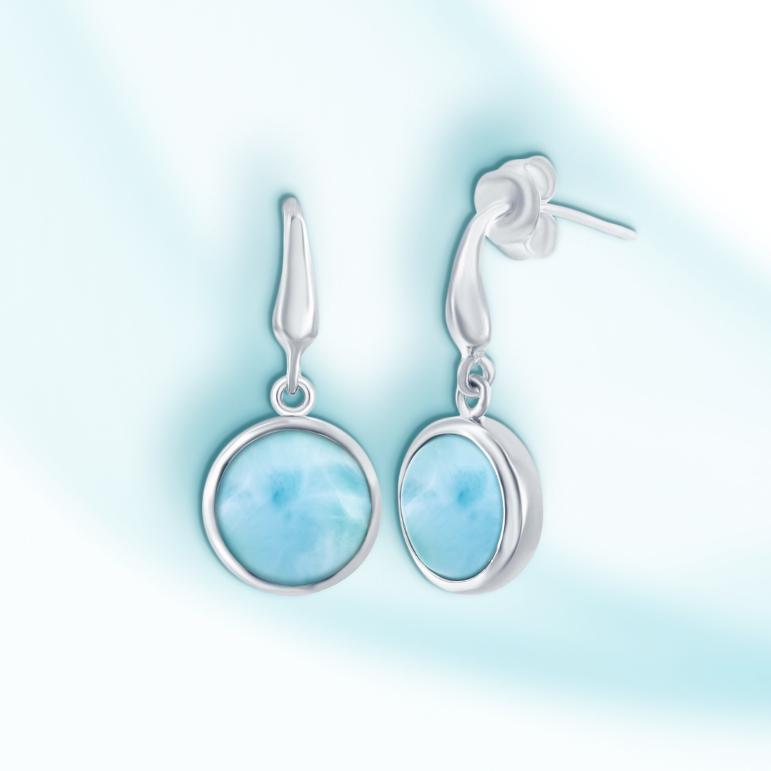 Ocean Droplet Larimar Earrings