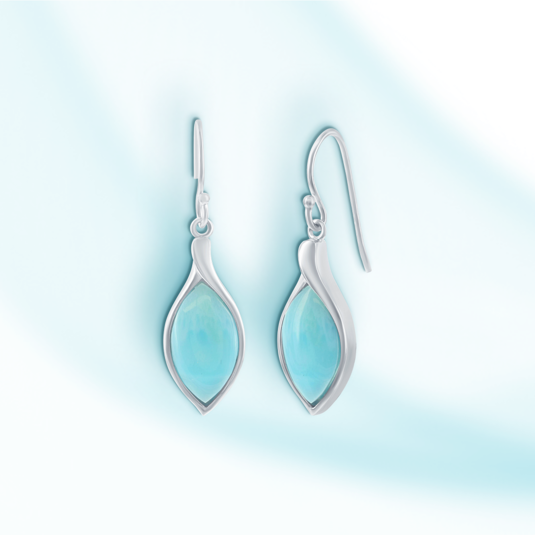 Ocean Teardrop Larimar Earrings