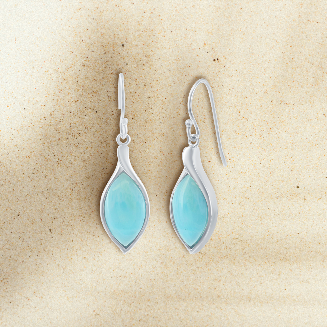 Ocean Teardrop Larimar Earrings