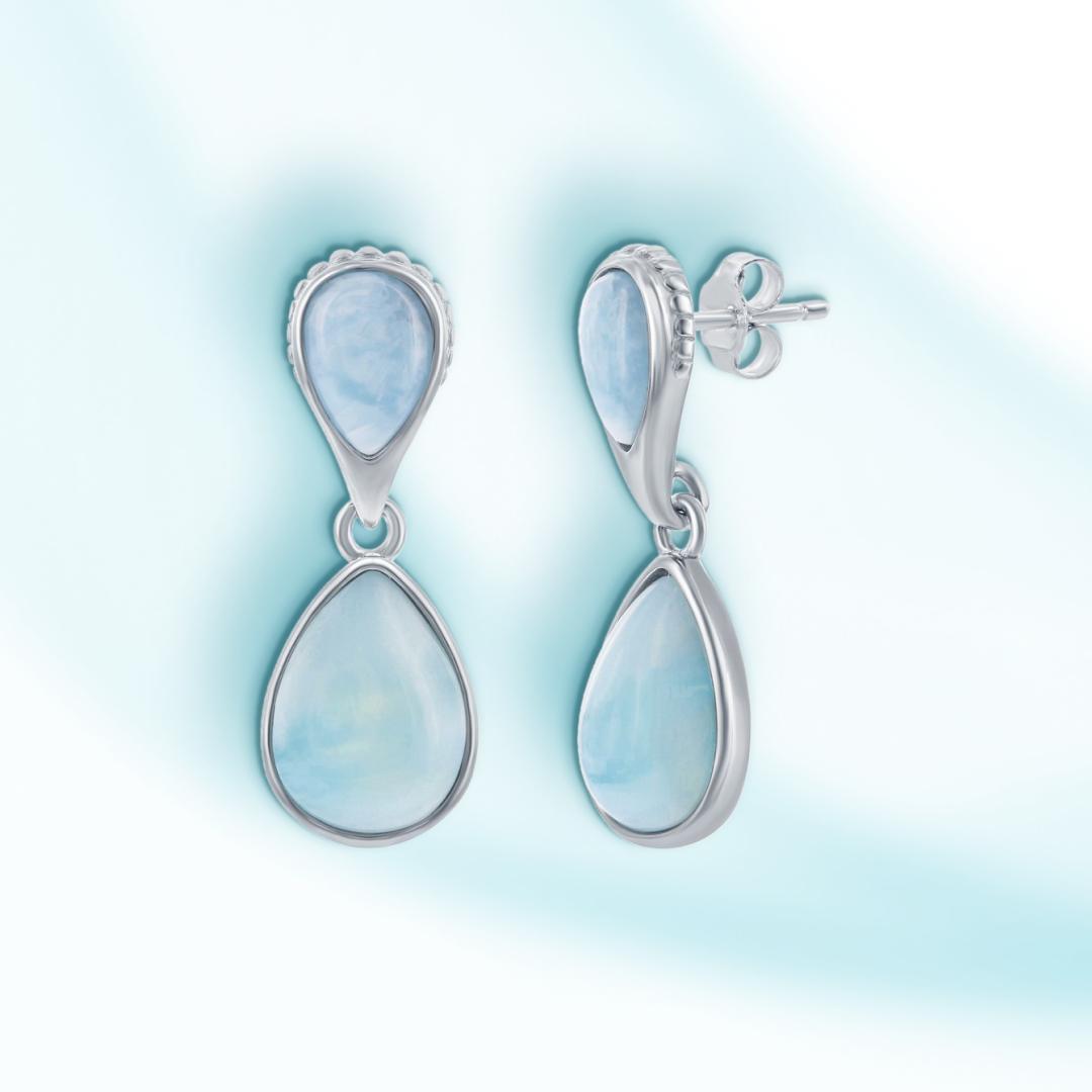 Caribbean Cascade Larimar Earrings