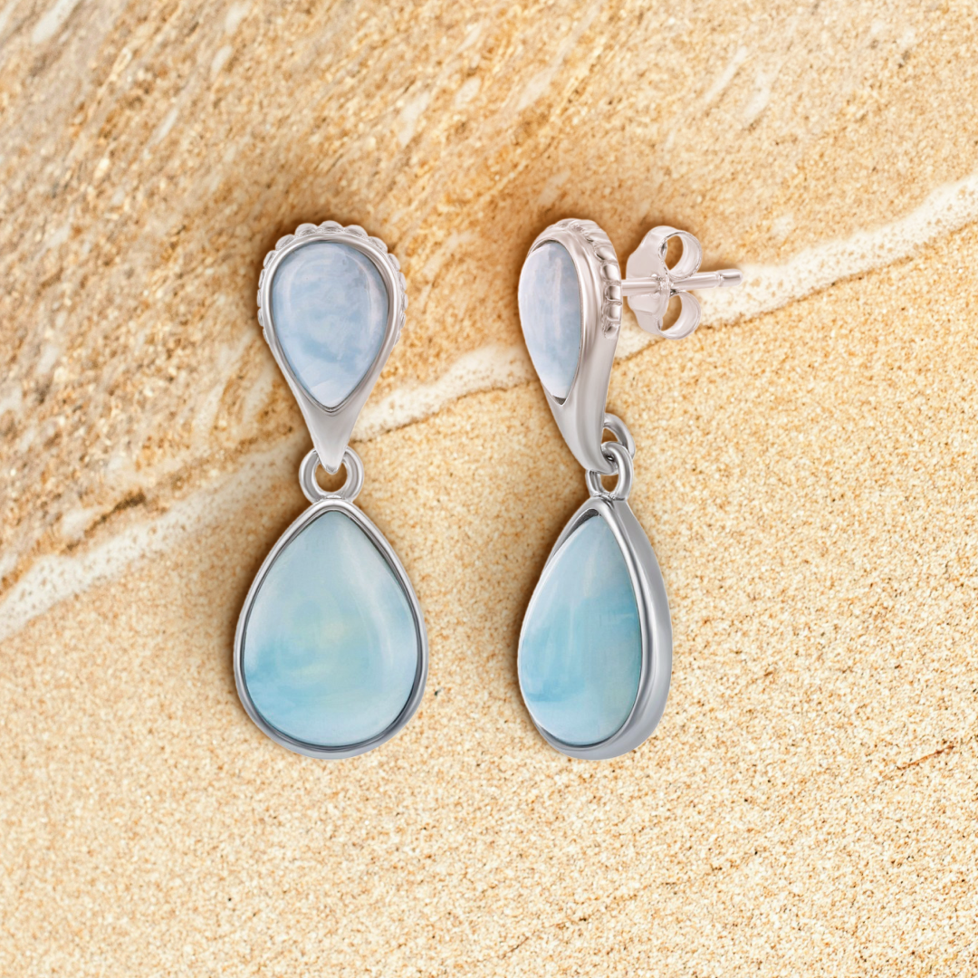 Caribbean Cascade Larimar Earrings