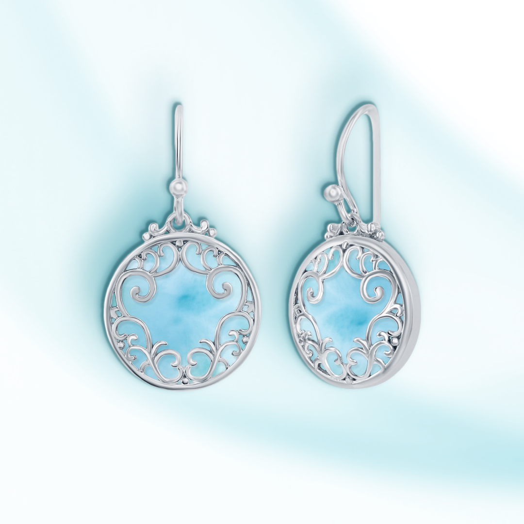 Caribbean Lace Larimar Earrings