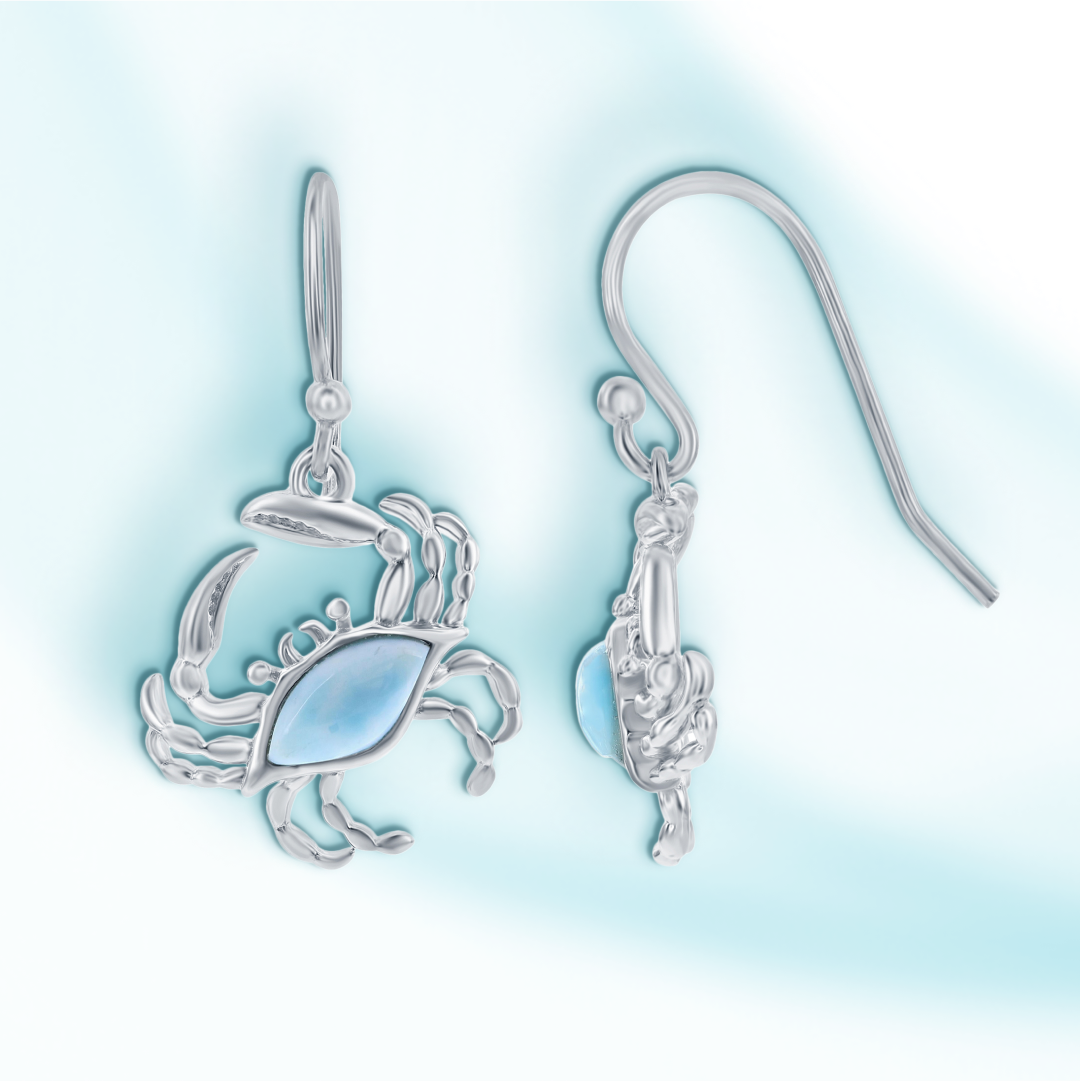 Coastal Pinchers Larimar Earrings