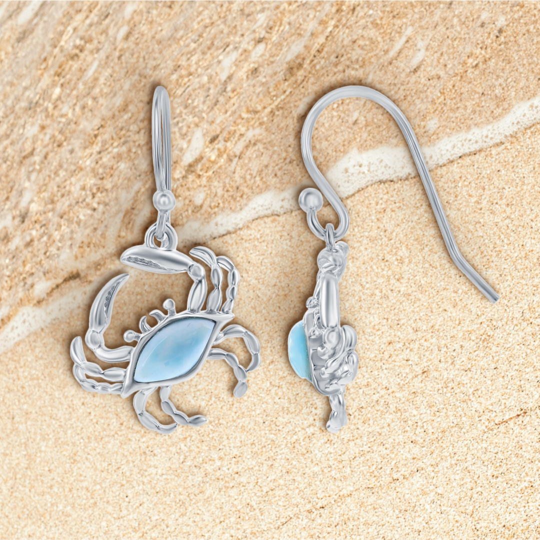 Coastal Pinchers Larimar Earrings