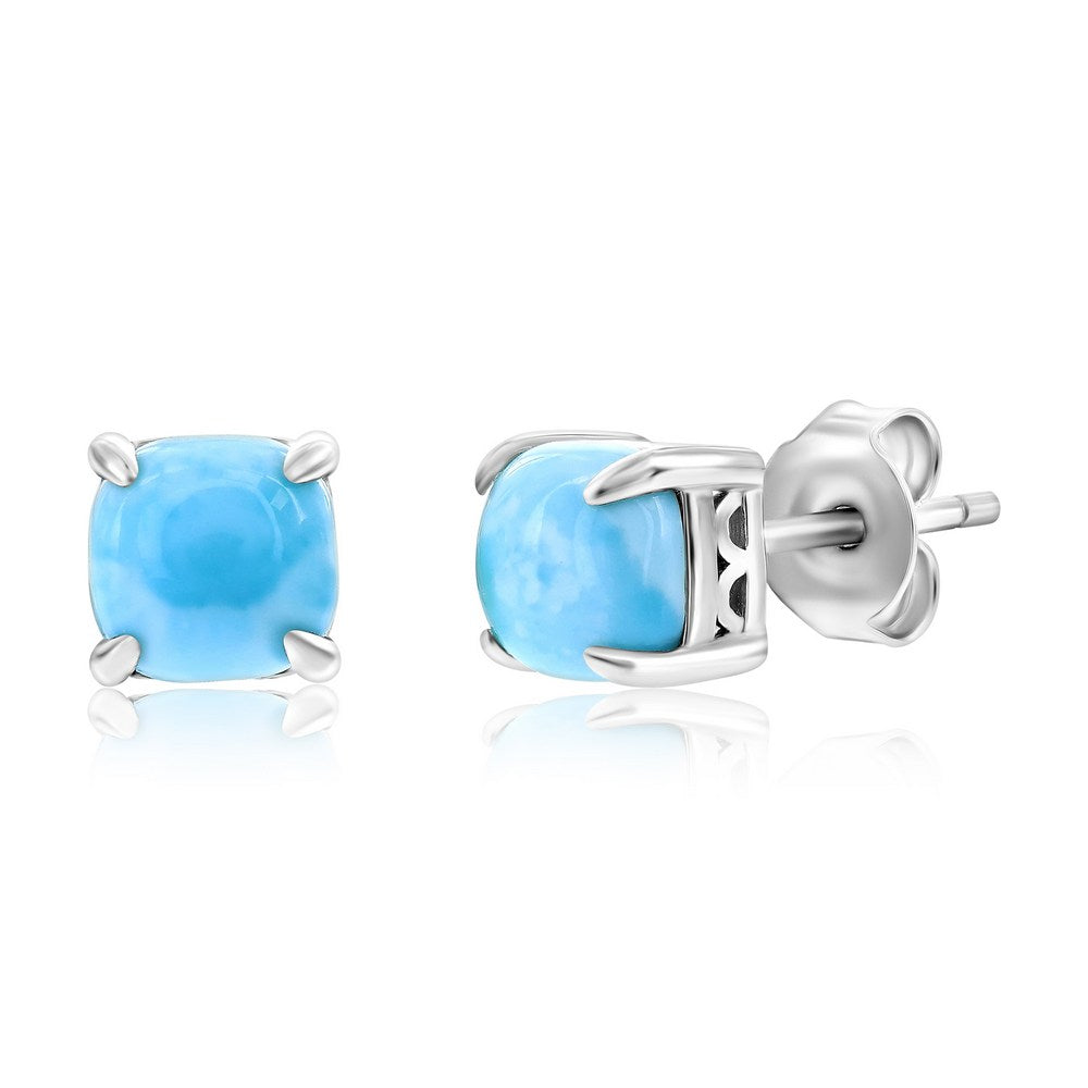 Sterling Silver, 6mm Square Stud Earrings