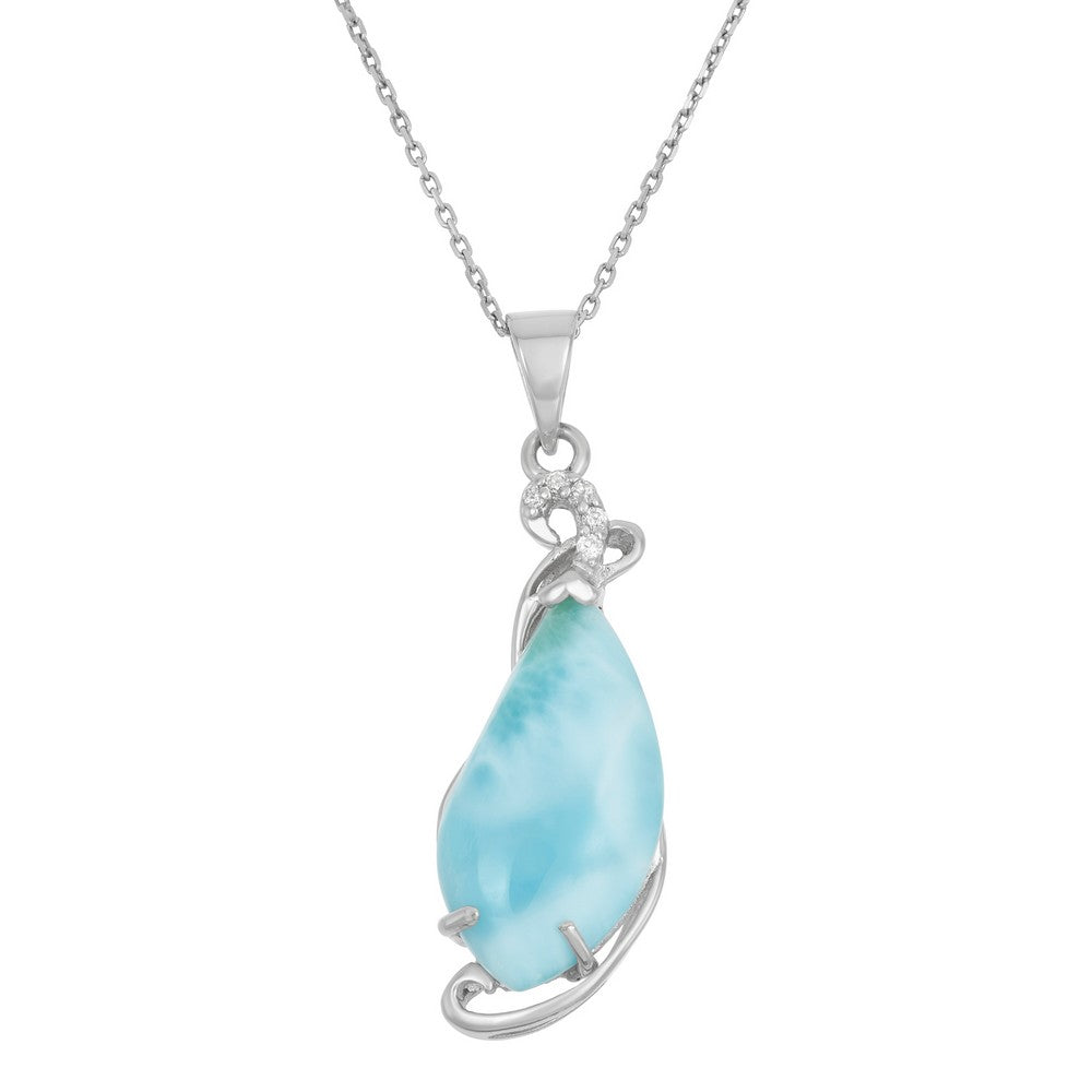 Sterling Silver, Fancy Larimar Pendant