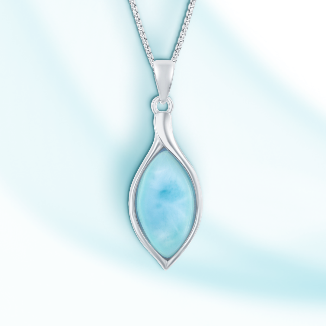 Ocean Teardrop Larimar Pendant