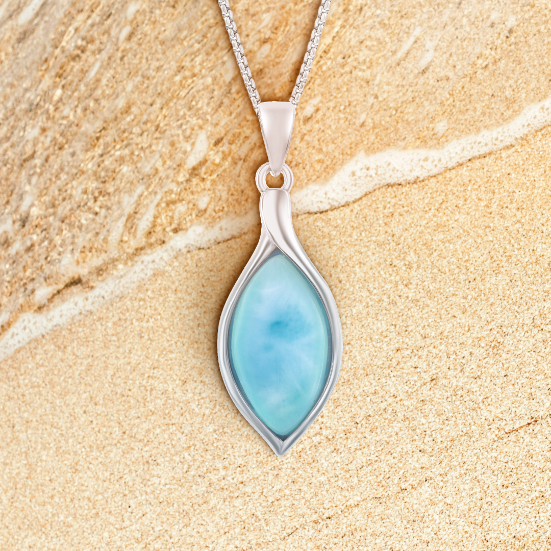 Ocean Teardrop Larimar Pendant