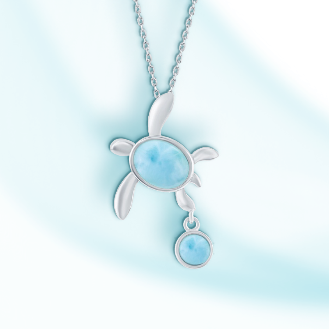 Coastal Explorer Larimar Turtle Pendant