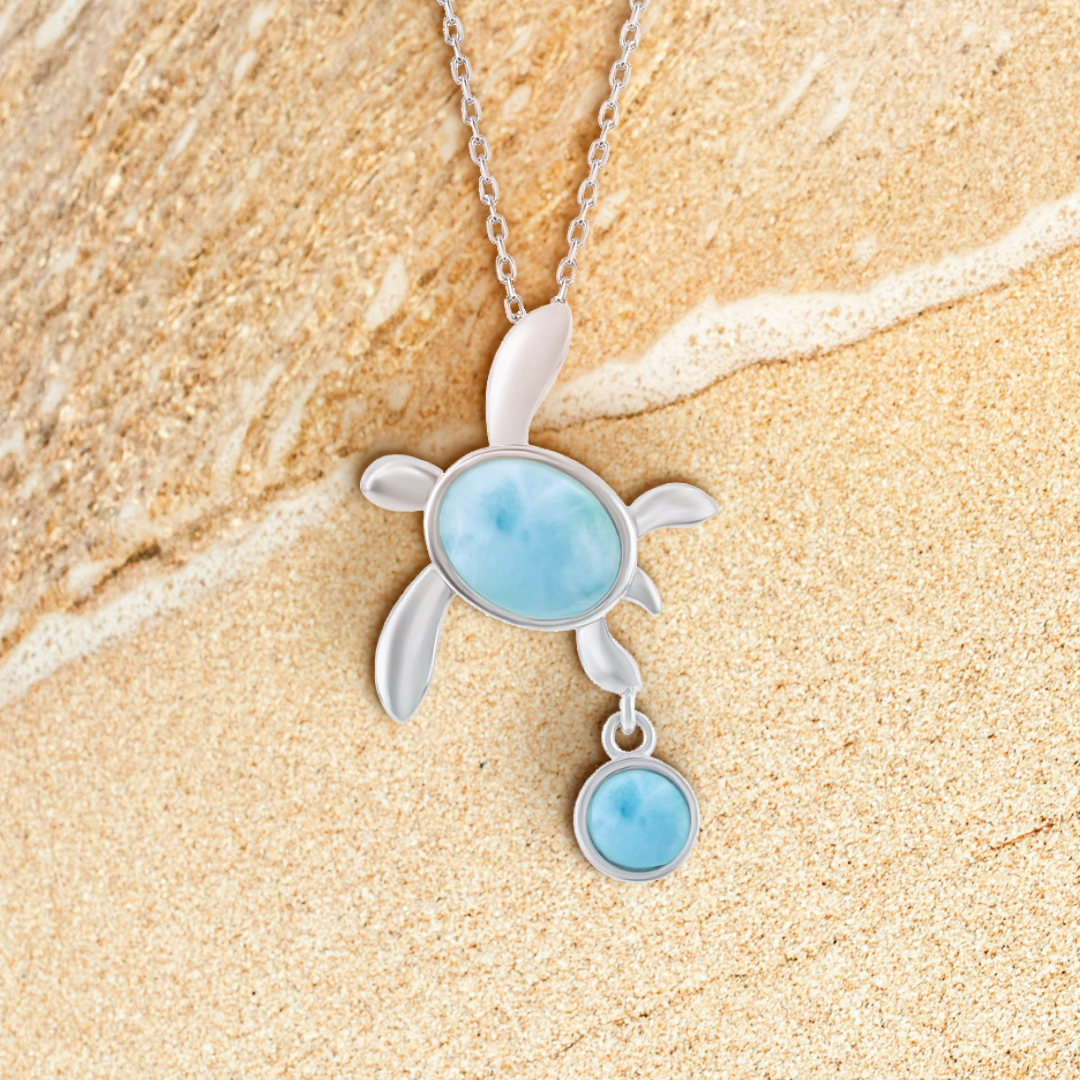 Coastal Explorer Larimar Turtle Pendant