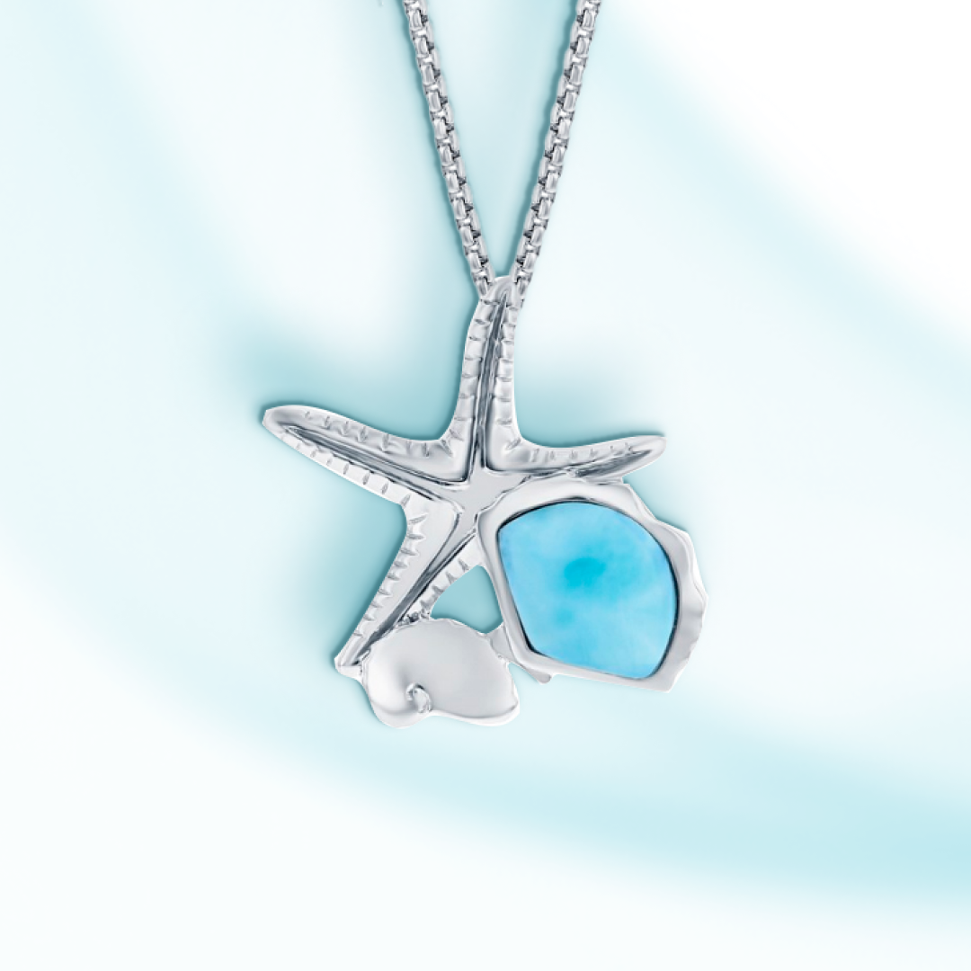 Caribbean Starfish Larimar Pendant