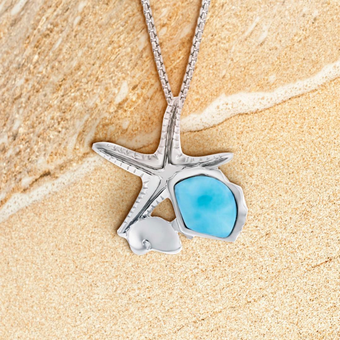 Caribbean Starfish Larimar Pendant