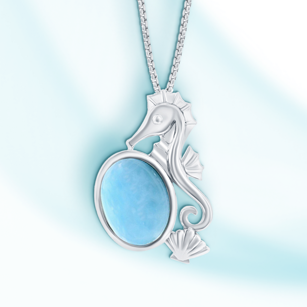 Larimar and shops seahorse necklace