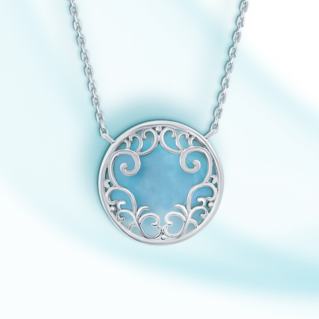 Tropical Lace Larimar Pendant