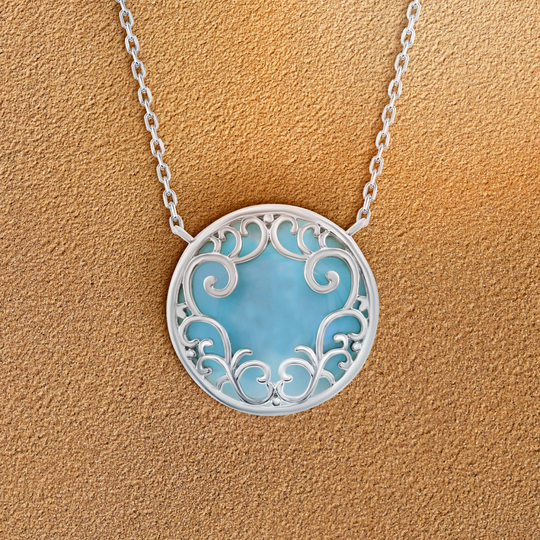 Tropical Lace Larimar Pendant