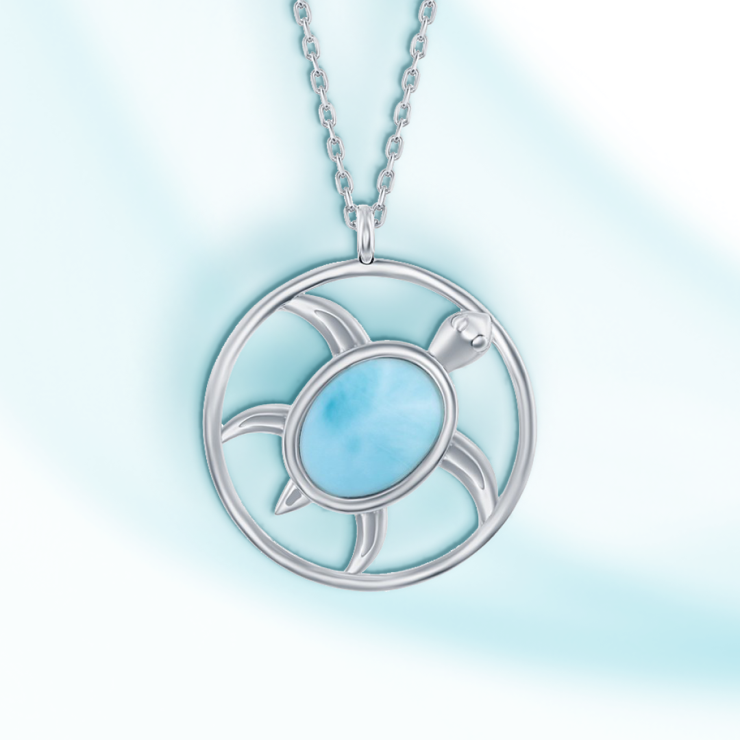 Journey Home Larimar Turtle Necklace