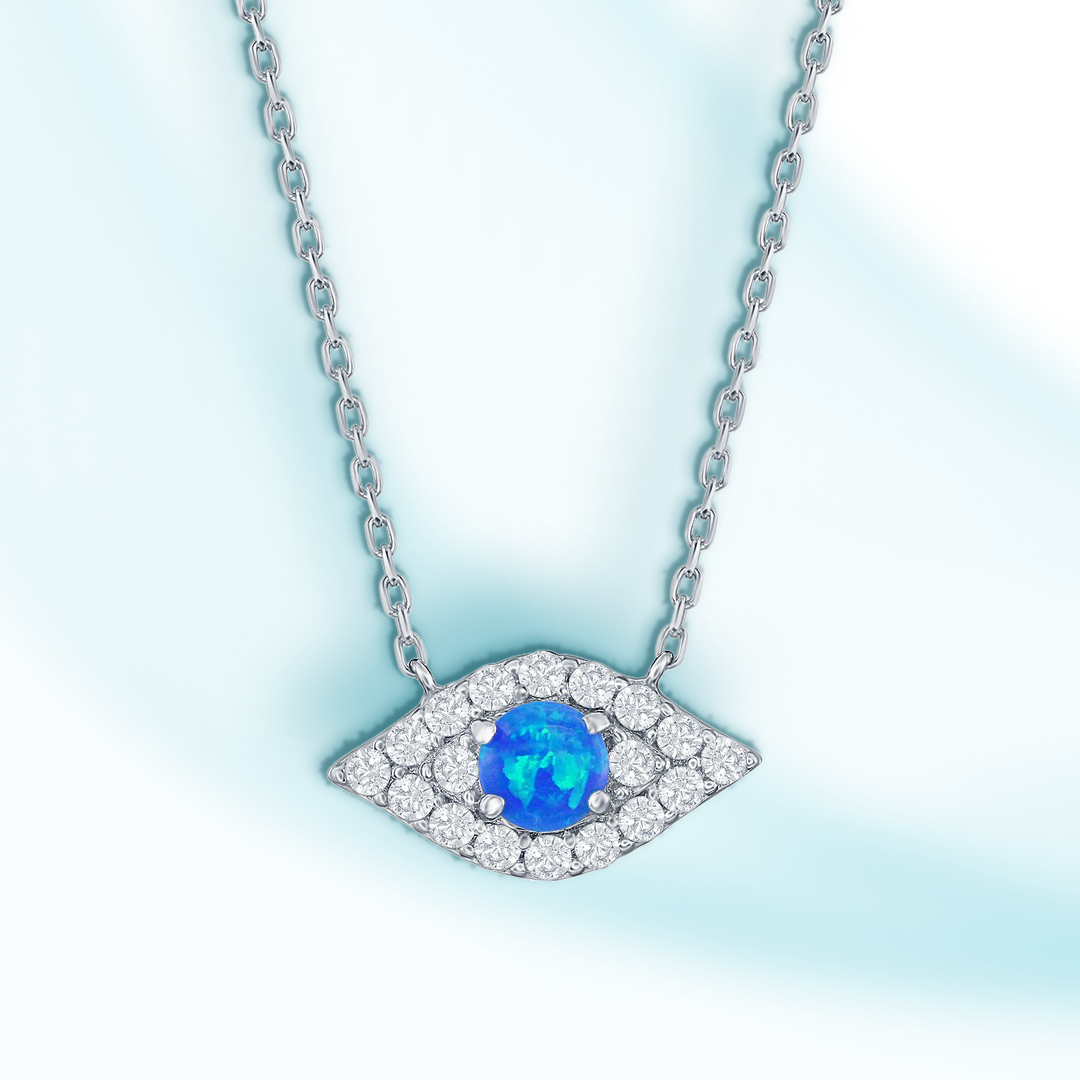 Mystical Guardian Blue Opal Necklace