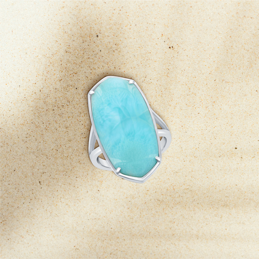 Azure Prism Larimar Ring