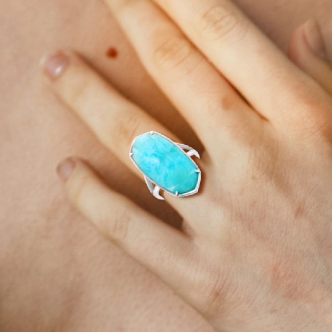 Azure Prism Larimar Ring