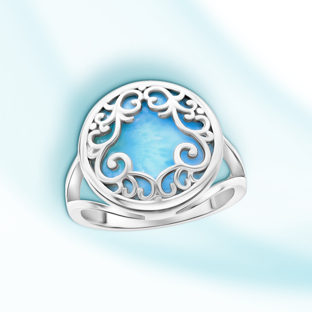 Tropical Lace Larimar Ring